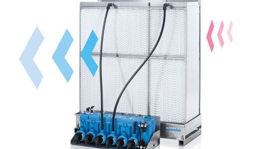 Condair ME provides evaporative cooling to an air handling unit